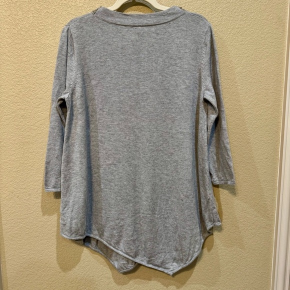 Grace Elements Gray Beaded Sweater Size Large - Picture 4 of 6